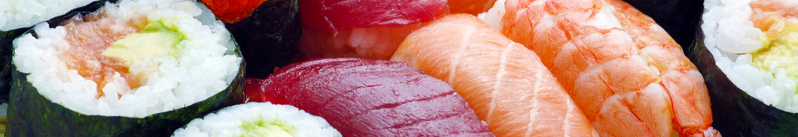 Eating Japanese Seafood Sushi at I Love Sushi restaurant in Denton, TX.